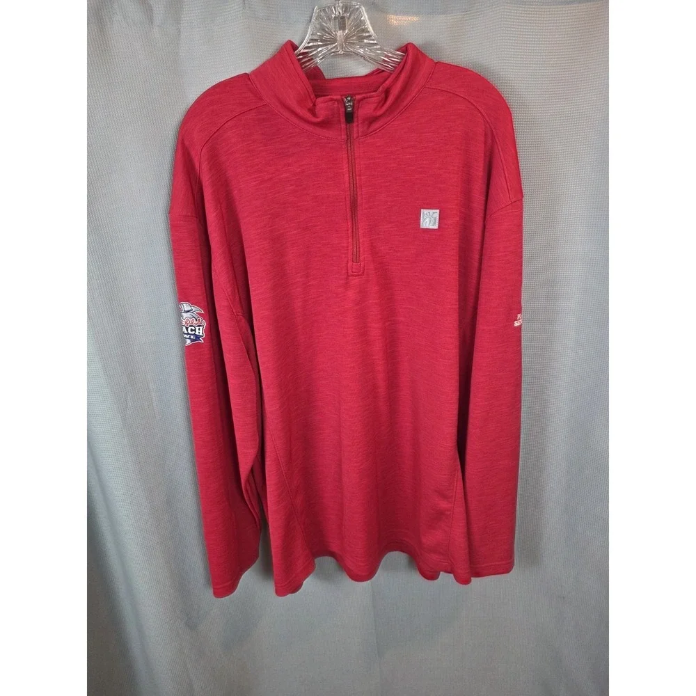 Chick-Fil-A Quarter 1/4 Zip Red Pullover Team Style Oobe Size 2XL Peach Bowl